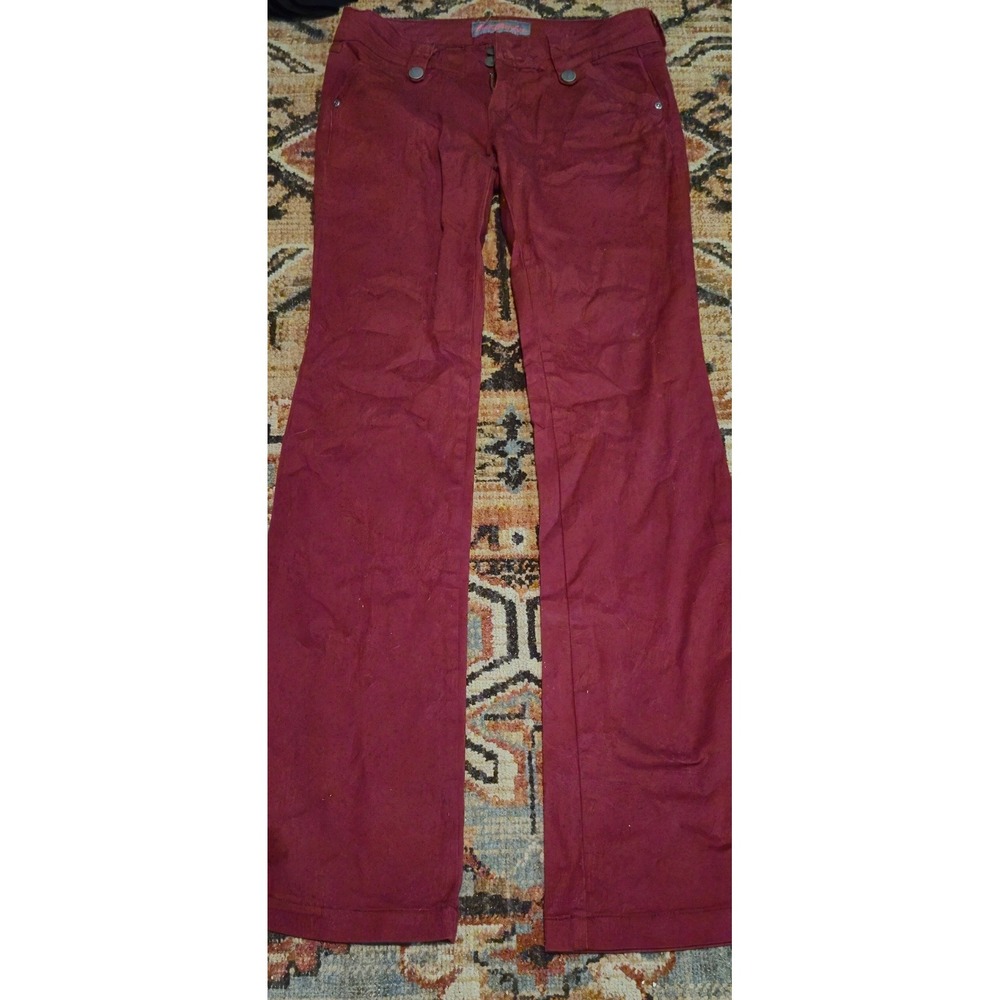 Heartbreaker Wine Burgundy Flare Leg Pants Size 7 Cotton Blend Made‎ in USA